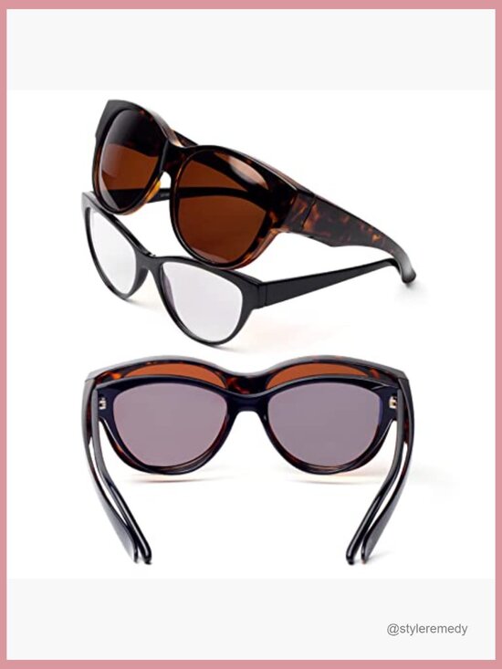 Polarized Fit Over Sunglasses for Women, UV Protection Lightweight Plastic Frame